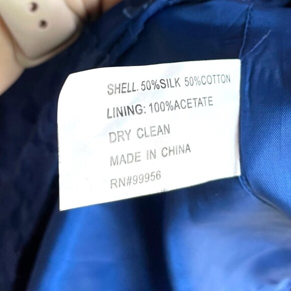 Shoshanna Size 2 Royal Blue Silk One Shoulder Burn Out Lace Floral Dress - Picture 4 of 7